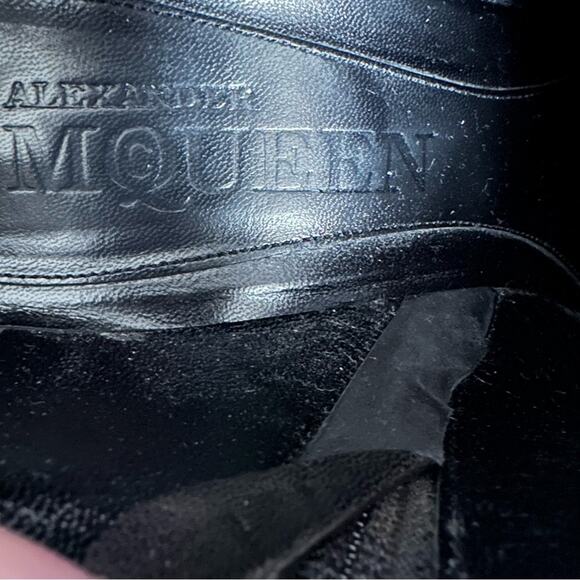 Alexander McQueen Studded Biker Ankle Booties Black  IT 38 Lace Up Stiletto - Picture 9 of 14